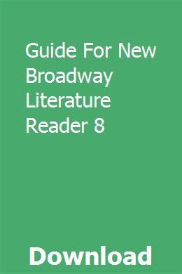 New broadway literature reader 8th solution guide. - Manual de servicio del amplificador de audio del automóvil.