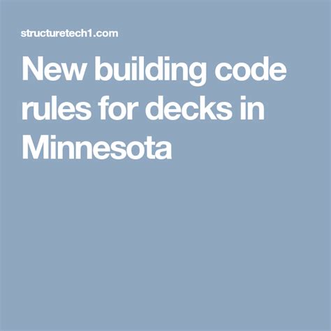 New building code rules for decks in Minnesota