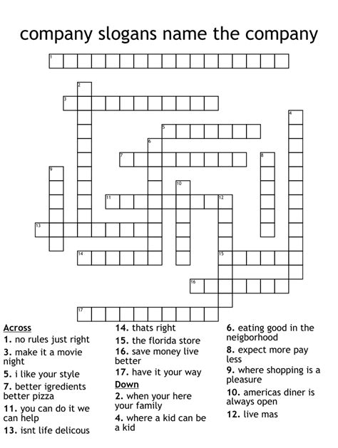 New company crossword. May 26, 2015 · Crossword Clue Answers. Find the latest crossword clues from New York Times Crosswords, LA Times Crosswords and many more. ... Number of Letters (Optional) −. Any + Known Letters (Optional) Search Clear. Crossword Solver / Eugene Sheffer / '-company-...' ' Company ...' Crossword Clue. We found 20 possible solutions for this clue. … 