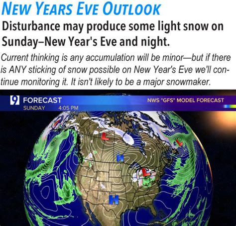 New disturbance approaching from the northwest may produce snow on New Year's Eve