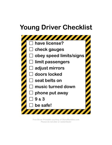 New driver checklist. Things To Know About New driver checklist. 