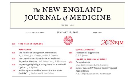 New england medical journal. Medical Xpress provides news and updates on the latest research published in the New England Journal of Medicine, the oldest continuously published medical journal in the world. Browse … 