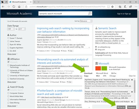 New feature: Citation list - Microsoft Research