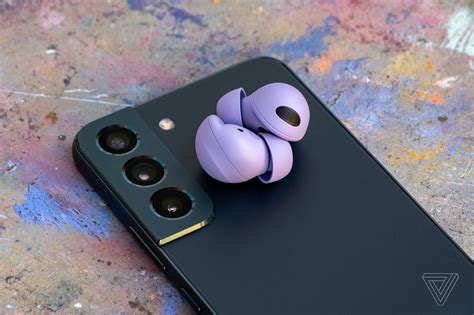 New galaxy buds. 15% size reduction is compared to the Galaxy Buds Pro based on size volume. Ear tips size can be adjusted to increase comfort. Available colors may vary by country, region, or carrier. Earbuds provide up to 5hrs of play time with ANC on, while the case provides up to 18 hours of battery life when the case and earbuds are charged to 100%. 