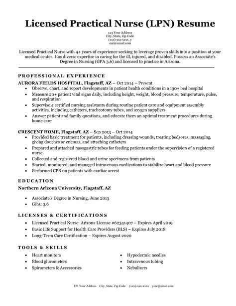 A licensed vocational nurse (LVN) provides basic nursing care in facilities such as doctors' offices, hospitals and nursing homes. They monitor vital signs, provide bedside care and update patient medical records as needed. Knowing how to write a resume for this role and reviewing an LVN sample resume can help you effectively …. 