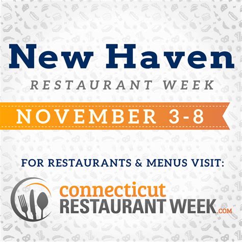 New haven restaurant week. This year marks New Haven’s 15th annual Restaurant Week. More than 25 businesses are taking part by offering prefixed, two-course lunches for $25 and three-course dinners for $45 or $55. 