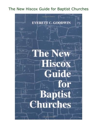 New hiscox guide for baptist churches. - Canon eos 600630 international users guide.