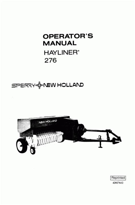 New holland 276 baler operator manual. - Renault tractor ceres 345 repair manual.