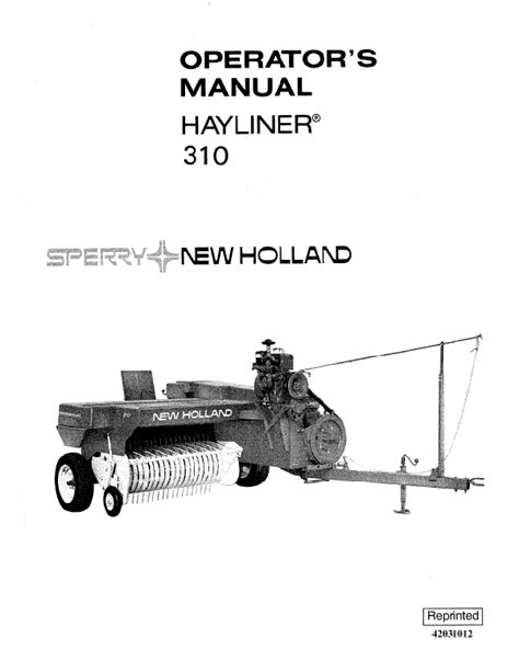 New holland 310 baler repair manual. - Miracolo in corso un manuale per il recupero olistico.