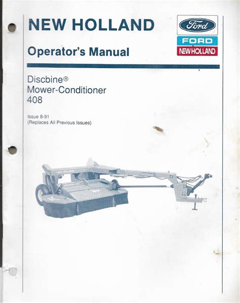 New holland 408 discbine operators manual manual. - Mercedes benz ml350 2005 manuale di riparazione.