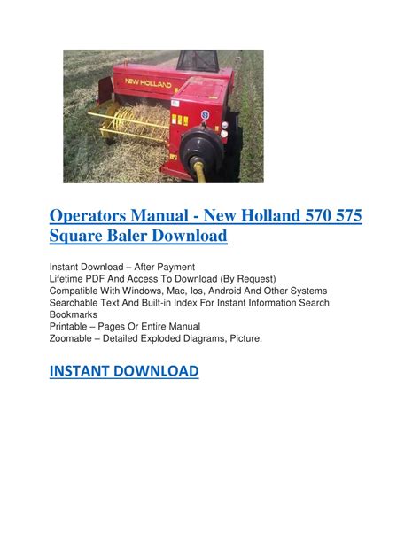 New holland 570 575 baler operators manual. - Quincy air compressor model 216 manual.