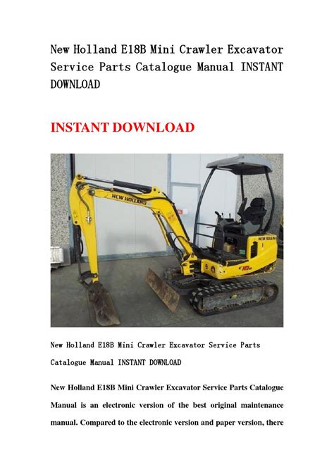 New holland e18b mini crawler excavator service parts catalogue manual instant. - Stihl ms 341 361 service reparaturanleitung download herunterladen.