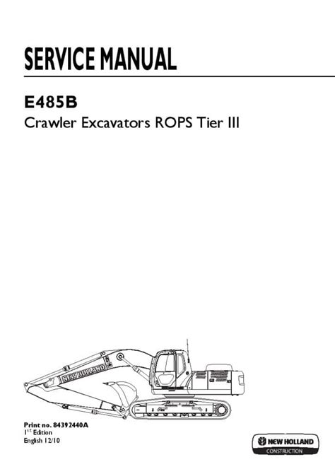 New holland e485b crawler excavator repair manual. - John bean system v repair manual.