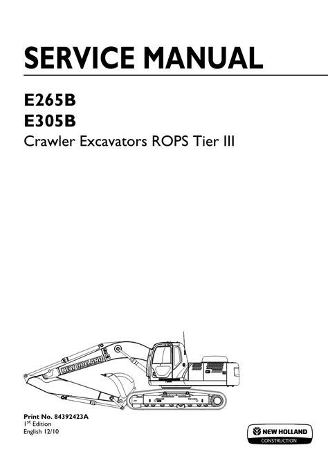 New holland kobelco e265b e305b crawler excavator service repair manual. - Resumen de la pelicula tinta roja.