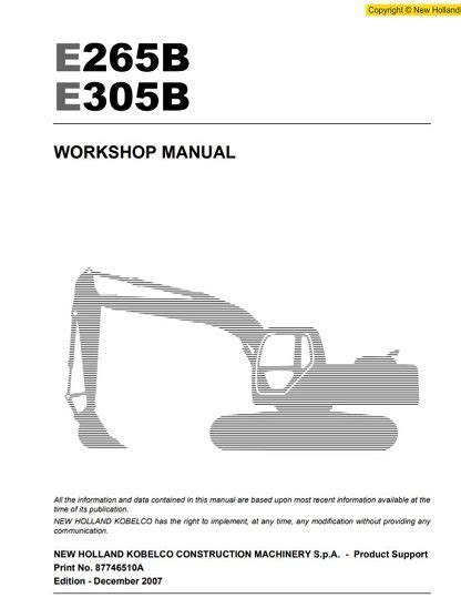 New holland kobelco e265b e305b crawler excavator workshop service manual. - Hp pavilion dv6 notebook pc manuale italiano.