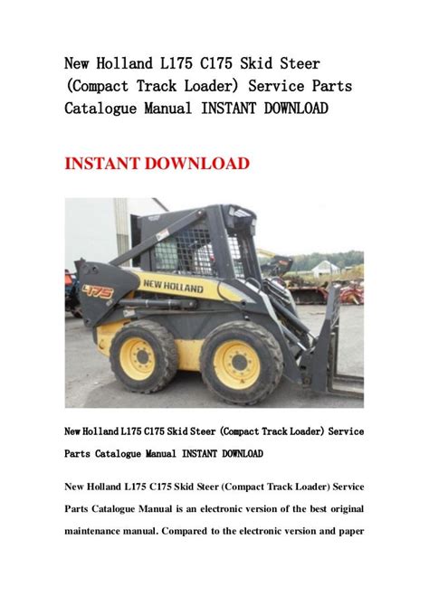 New holland l175 c175 skid steer compact track loader service parts catalogue manual instant. - Manual de uso da impressora hp deskjet 2050.