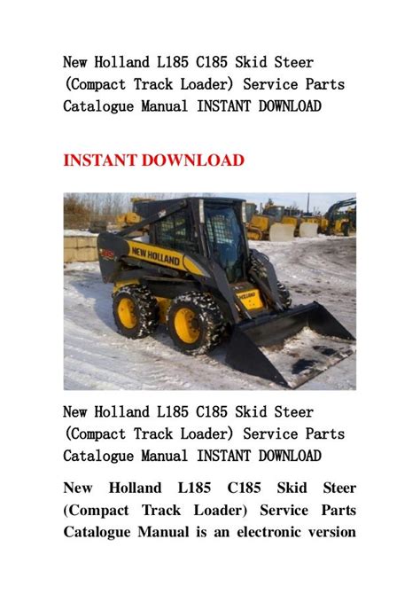 New holland l185 c185 skid steer compact track loader service parts catalogue manual instant download. - Peñón de los baños y la leyenda de copil.