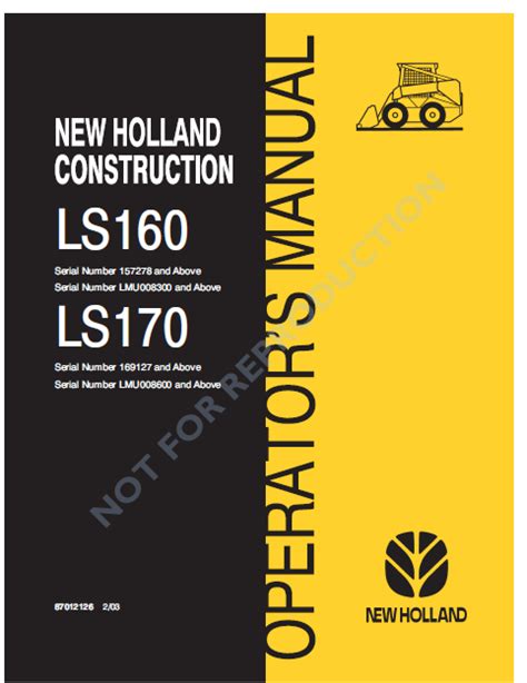 New holland ls 160 operators manual. - The home recording handbook use what youve got to make great music book cd.