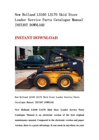 New holland ls160 ls170 skid steer full service repair manual. - Guida allo studio di formazione spirituale henri nouwen.