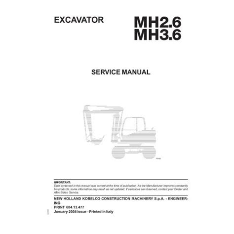 New holland mh2 6 mh3 6 excavator service manual. - Service manual for dt 466e engine.