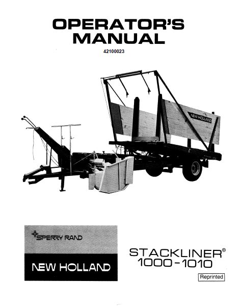New holland service manuals 1010 stackliner. - Bruno sre 2010 stair lift installation manual.