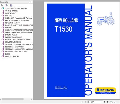 New holland t1530 tractor service manual. - Manuale originale di bullworker original bullworker manual.