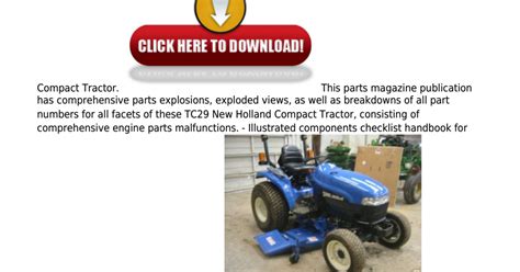 New holland tc29d tractor illustrated master parts list manual. - Stihl 010 011 chainsaw illustrated parts manual.