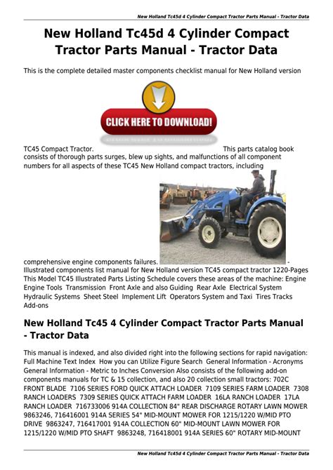 New holland tc45d dsl compact parts manual. - Free 1992 factory dodge dakota service repair manual.