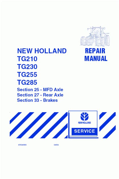 New holland tg210 tg230 tg255 tg285 tractors service workshop manual download. - Estill voice training system level one manual.