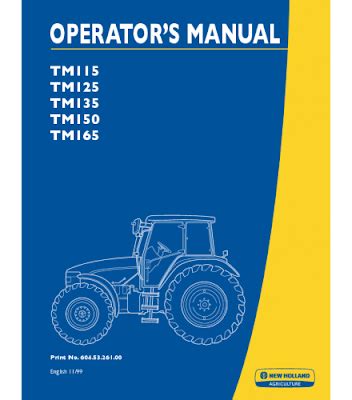 New holland tm 150 manual de servicio. - A manager s guide to the design and conduct of.