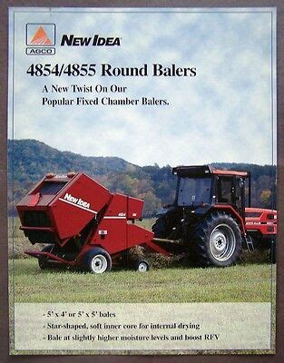 New idea 4854 round baler operator manual. - Image of a company manual for corporate identity.