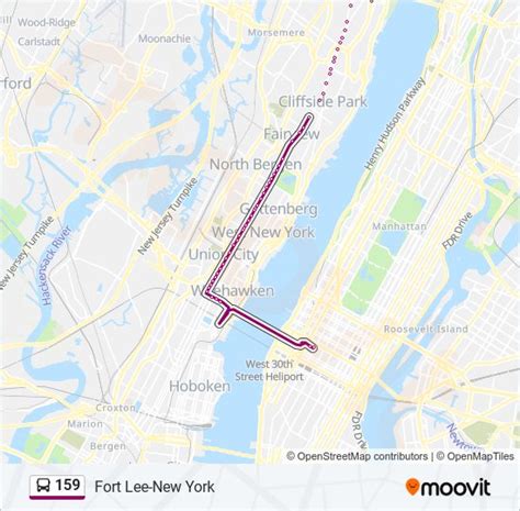 NJ Transit Bus 159 bus Route Schedule and Stops (Updated) The 159 bus (159r New York Express Via River Road) has 37 stops departing from Park Pl at Edwin Ave and ending at Port Authority Bus Terminal. …. 