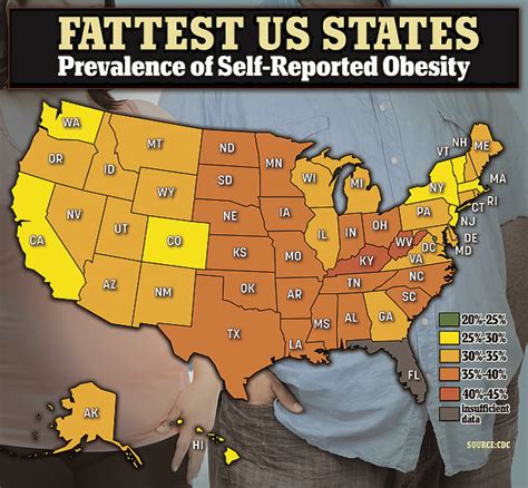New map shows states with the highest and lowest obesity rates