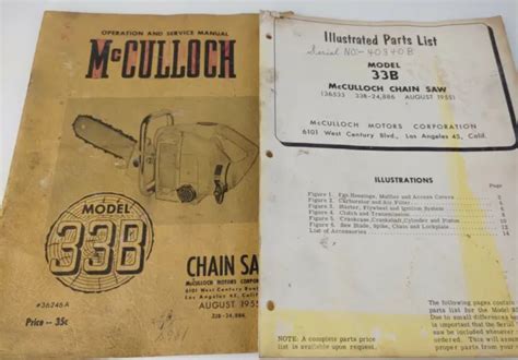 New mcculloch chainsaw model 33b parts manual pts. - Mercedes benz ml500 owner manual guild.