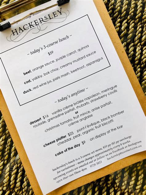 New menu started today - our... - Hackersley Estate Wines