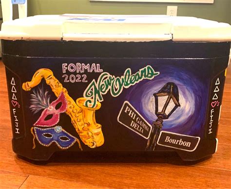 Oct 8, 2017 - Explore Jordan Waldmann's board "Formal coolers" on Pinterest. See more ideas about formal cooler ideas, cooler painting, frat coolers. . New orleans frat cooler