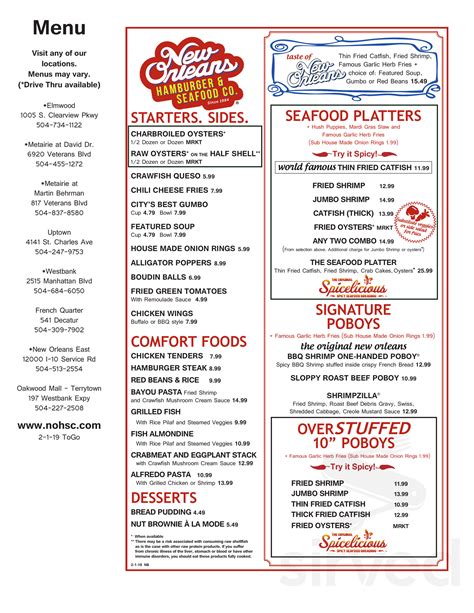 New orleans hamburger and seafood menu. Reviews on New Orleans Hamburger and Seafood in Metairie, LA - New Orleans Hamburger & Seafood Co, New Orleans Hamburger & Seafood, Acme Oyster House, New Orleans Food and Spirits, Copeland's of New Orleans 