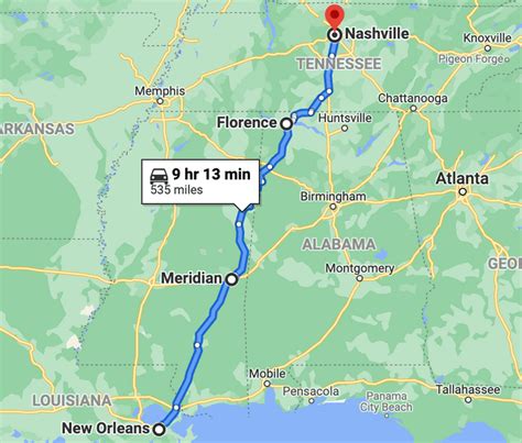 and leave at 2:35 pm. drive for about 57 minutes. 3:32 pm Jackson (Mississippi) stay for about 1 hour. and leave at 4:32 pm. drive for about 1 hour. 5:40 pm Durant. stay overnight and leave the next day around 9:00 am. day 1 driving ≈ 4.5 hours.. 