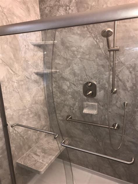 New shower install. How to install a shower enclosure when the rough opening of the walls is incorrect. Shower enclosures can be an inexpensive way to remodel a bathroom, but ... 