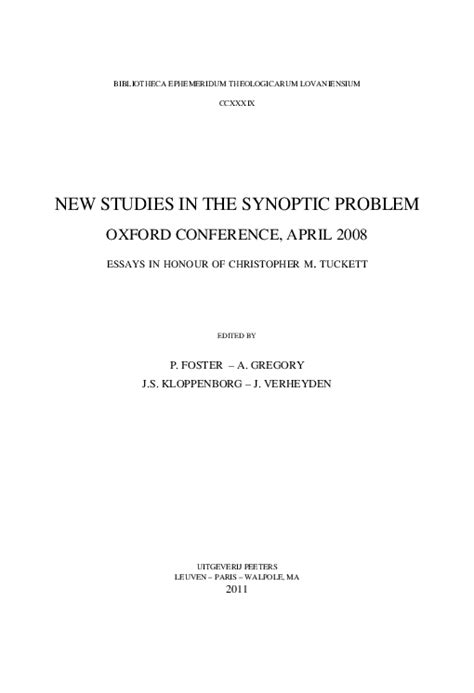 New studies in the synoptic problem oxford conference april 2008. - Double consciousness an autoethnic guide to my black american experience.