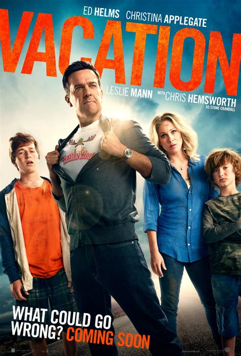 Released July 29th, 2015, 'Vacation' stars Ed Helms, Christina Applegate, Skyler Gisondo, Steele Stebbins The R movie has a runtime of about 1 hr 39 min, and received a user score of 63 (out of .... 
