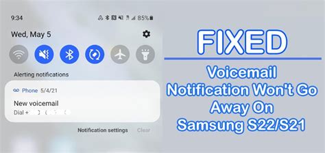 New voicemail notification stuck samsung. Im assuming that you`ve listened to the voicemail and its still showing the notification. There are 2 steps that you could try. Option 1. Try calling yourself from the same device. it will go to voicemail. leave a voicemail. and then listen to the voicemail and then delete this. this should help. 