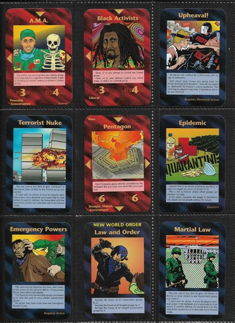 Illuminati New World Order Card Game Unlimited Edition Starter set Second Printing with colored Titles by Steve Jackson 1994-1995. 4.1 out of 5 stars 32. ... CrowD Games Deep State: New World Order | Strategy Board Game | Ages 14 and up | 1–5 Players | Average Playtime 40–75 Min | Made. 4.5 out of 5 stars 36.. 