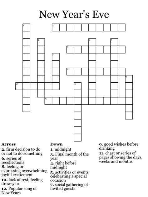 New year to many crossword clue. Crossword puzzles can be fun, challenging and educational. They’re equally good for kids learning how to spell, for adults wanting to stimulate their mind, or for senior citizens l... 