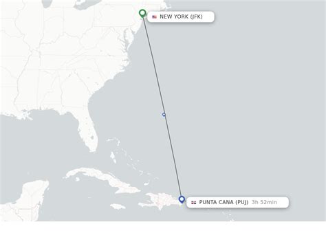 Flying time from Buffalo, NY to Punta Cana, Dominican Republic. The total flight duration from Buffalo, NY to Punta Cana, Dominican Republic is 4 hours, 4 minutes. This assumes an average flight speed for a commercial airliner of 500 mph, which is equivalent to 805 km/h or 434 knots. It also adds an extra 30 minutes for take-off and landing.. 