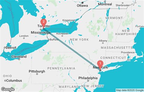 Tickets cost $55 - $120 and the journey takes 11h 40m. Flixbus USA also services this route 4 times a day. Alternatively, VIA Rail operates a train from Toronto Union Station to New York Penn Station once daily. Tickets cost $75 - $130 and the journey takes 12h 56m. Airlines..