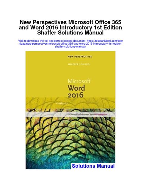 Full Download New Perspectives Microsoft Office 365  Word 2016 Introductory By Ann Shaffer