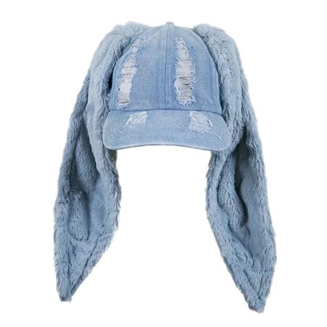 NewJeans OMG Denim Bunny Long Ear Cap