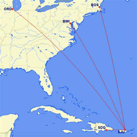 Direct (non-stop) flights from New York to San Juan. All flight schedules from Newark Liberty International , New Jersey , USA to Luis Munoz Marin International, Puerto Rico . This route is operated by 3 airline (s), and the flight time is 4 hours and 09 minutes. The distance is 1621 miles.. 