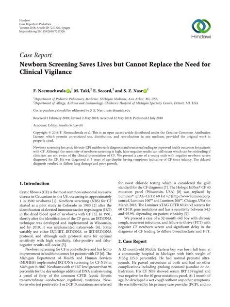 Newborn Screening Saves Lives but Cannot Replace the Need …